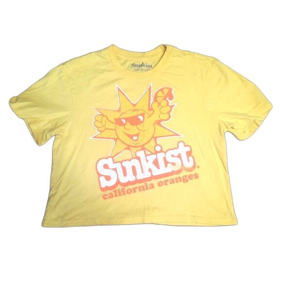Sunkist California Oranges Graphic Tee Slightly Cropped Yellow Size XS - Picture 1 of 5